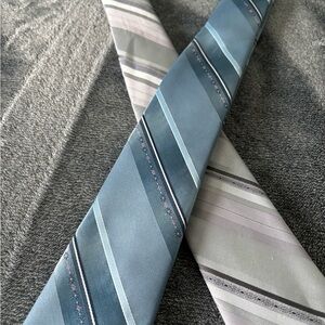 Pair of Lilly Dache long ties  lue and grey silver

#getajob #formal